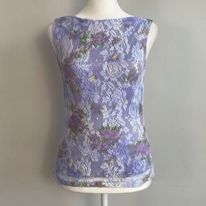 La Belle Vintage Floral Lace Top Medium Fairy Whimsi Ethereal Bloomcore Feminine
